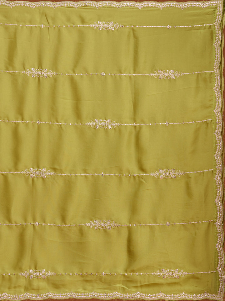 Leaf Green Zariwork (Gold) Brocade Readymade Salwar Suit