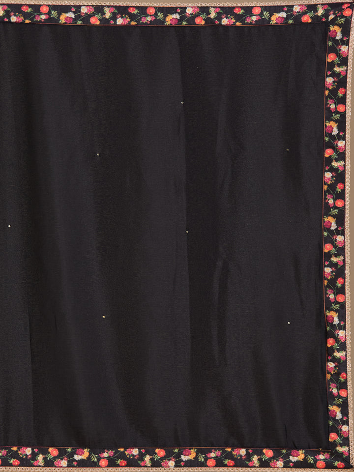 Black Threadwork Georgette Readymade Salwar Suit