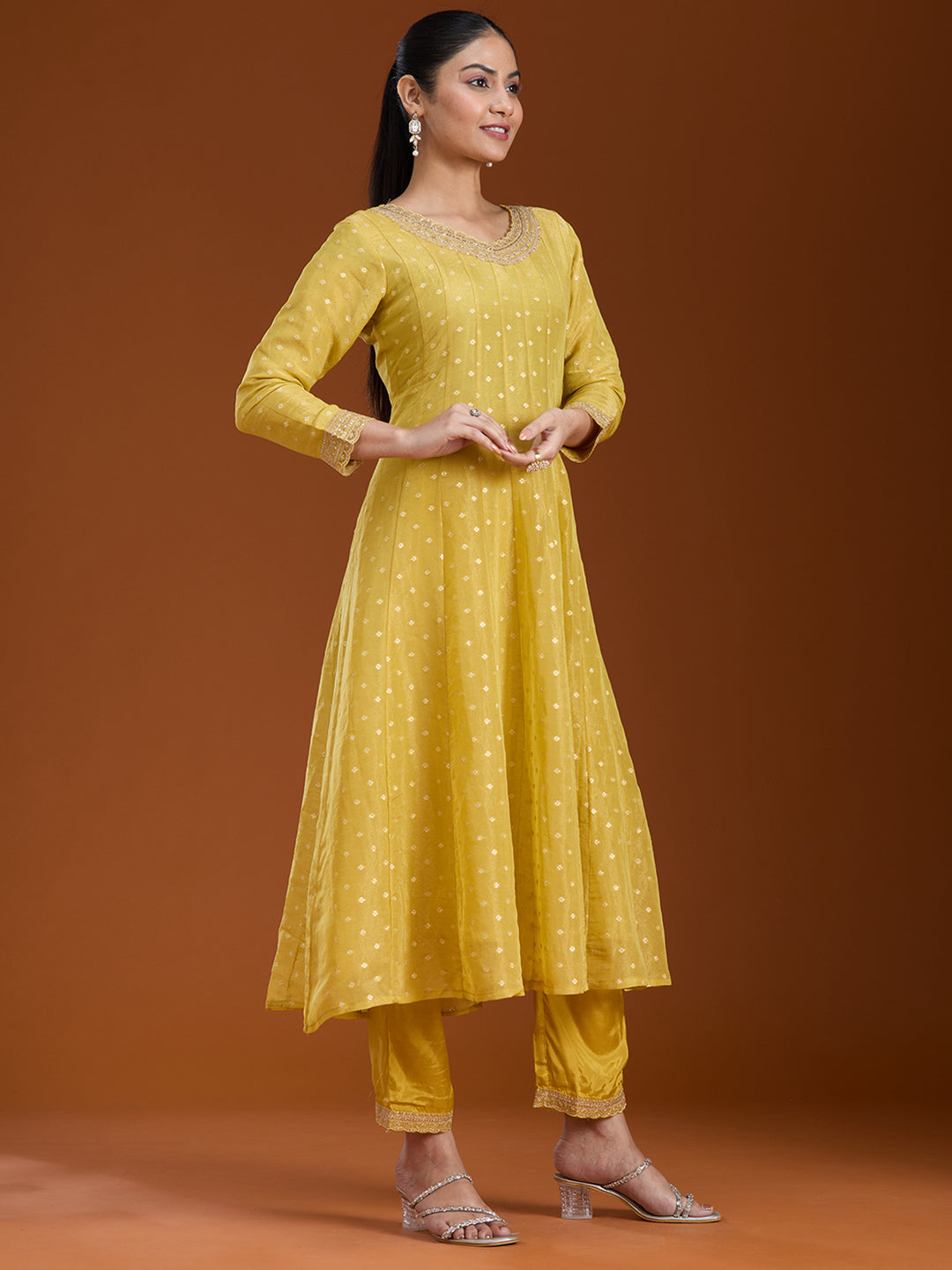 Mehandi Green Zariwork (Gold) Brocade Readymade Salwar Suit