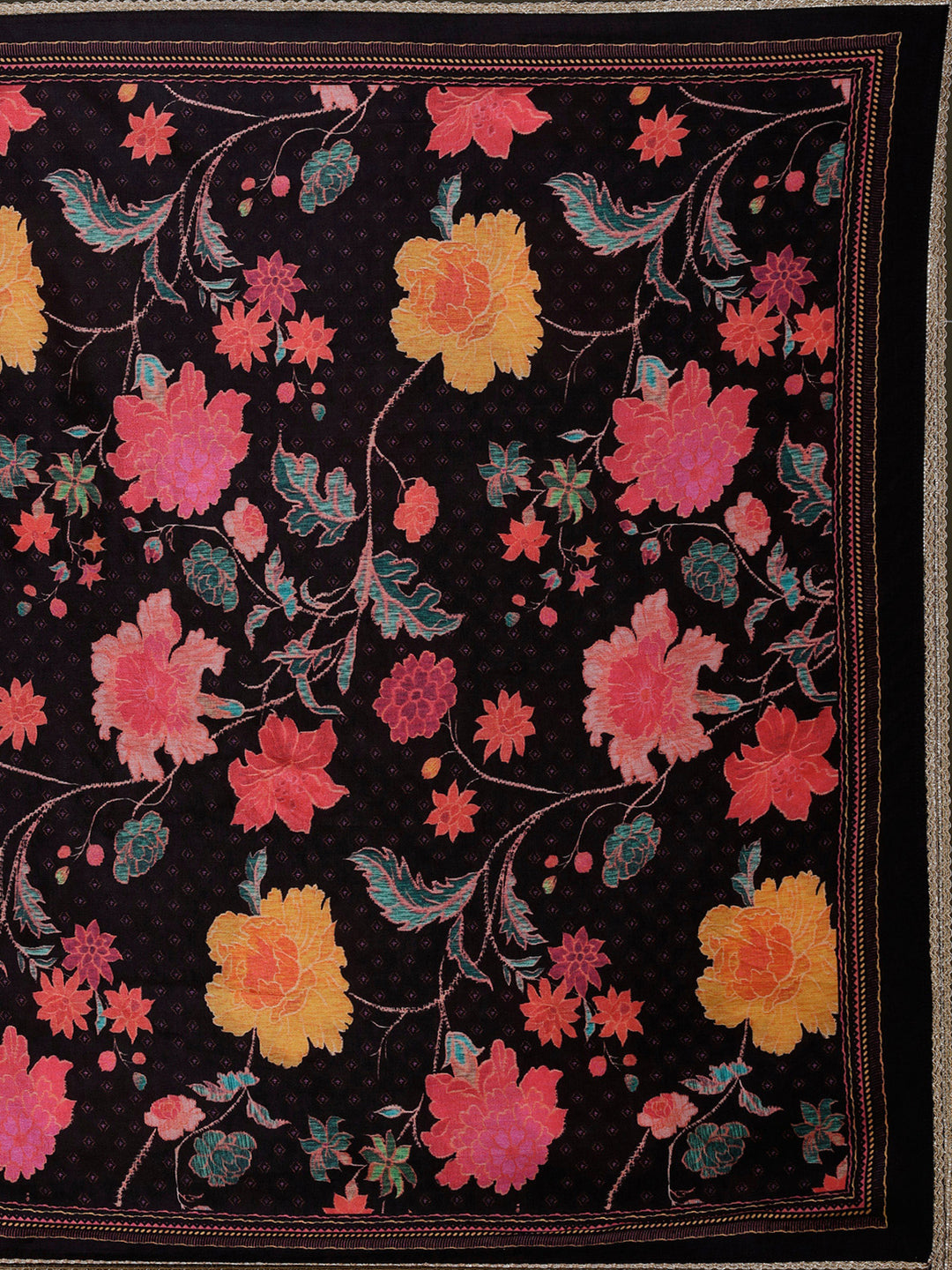 Black Zariwork (Gold) Chinon Readymade Salwar Suit