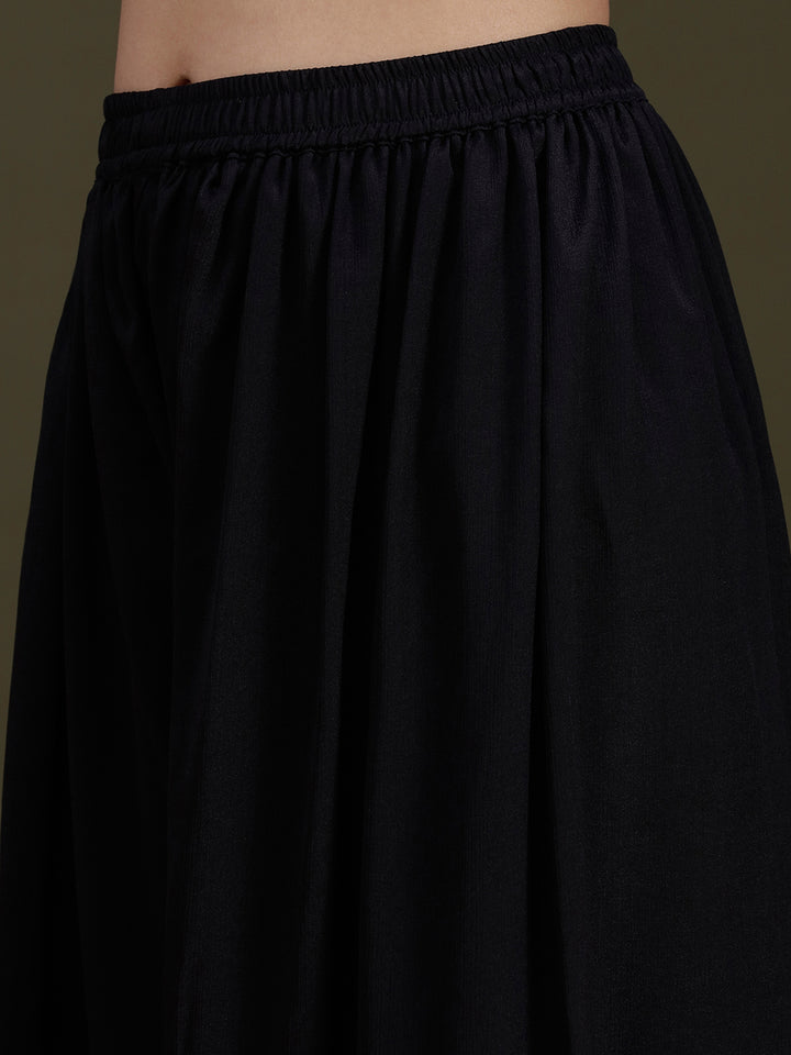 Black Zariwork (Gold) Chinon Readymade Salwar Suit