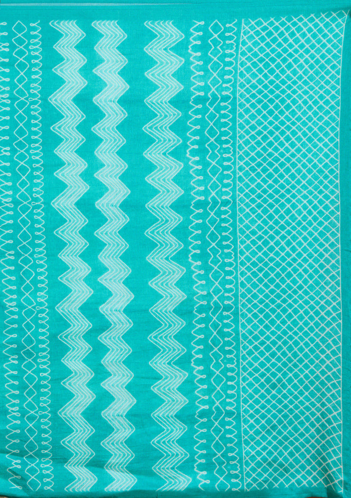 Cream Threadwork Chanderi Readymade Salwar Suit