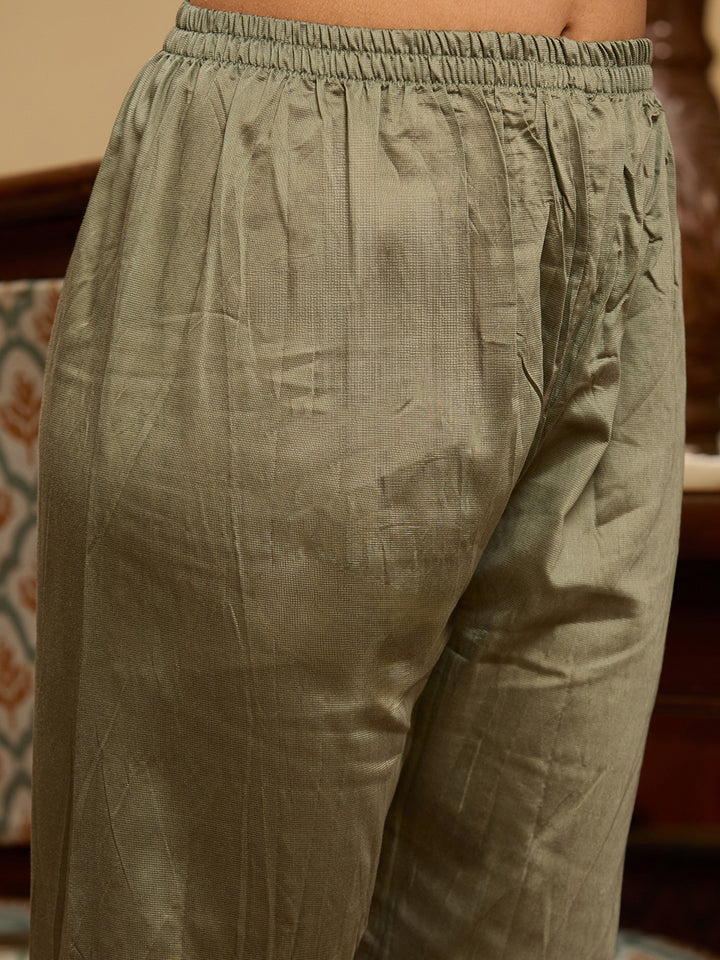 Pista Green Stonework Tissue Readymade Salwar Suit