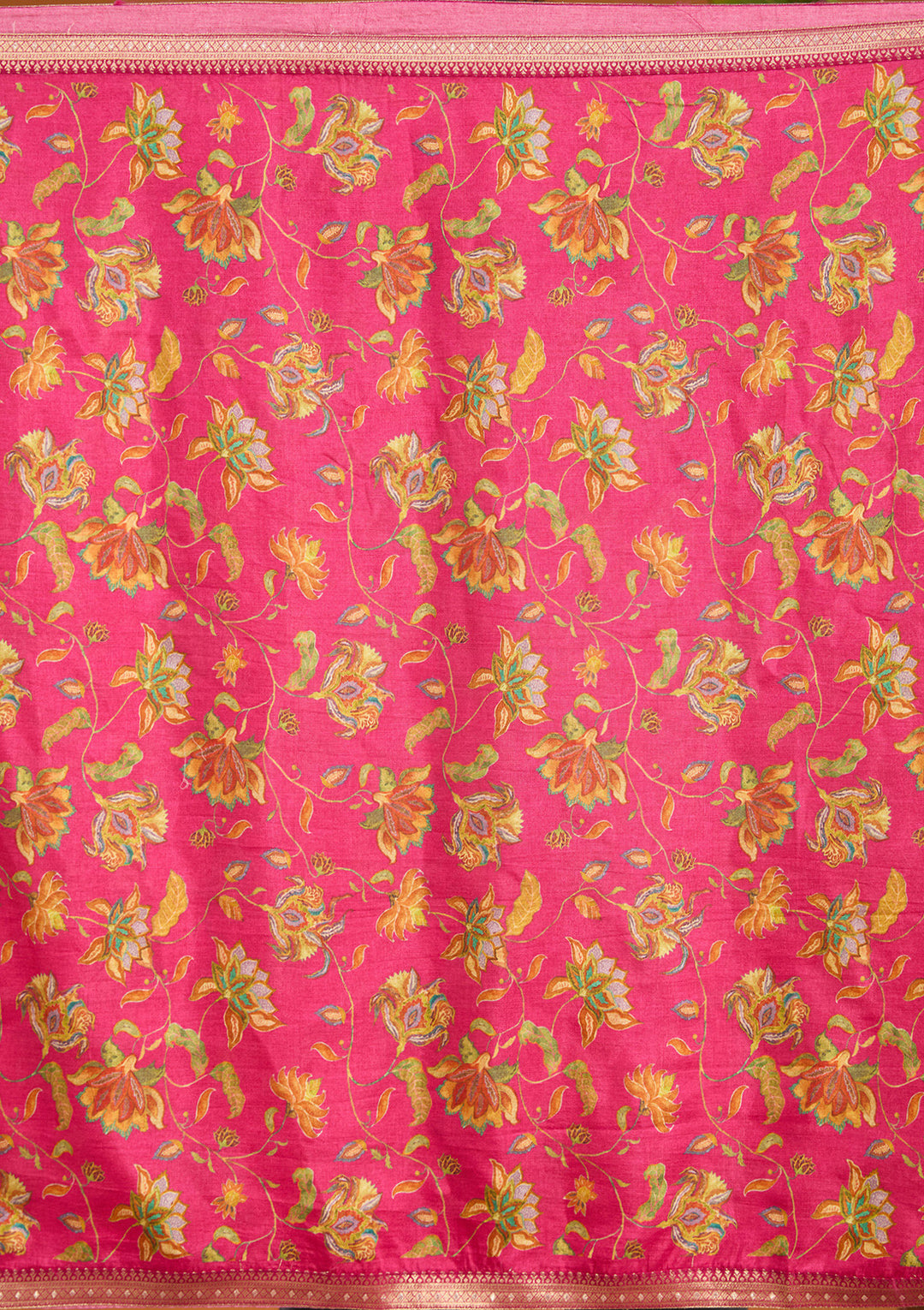 Magenta Pink Threadwork Soft Raw Silk Readymade Salwar Suit