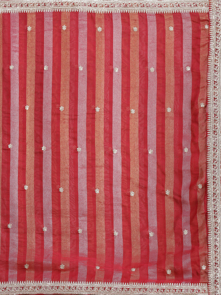 Gold Sequins Soft Raw Silk Readymade Salwar Suit