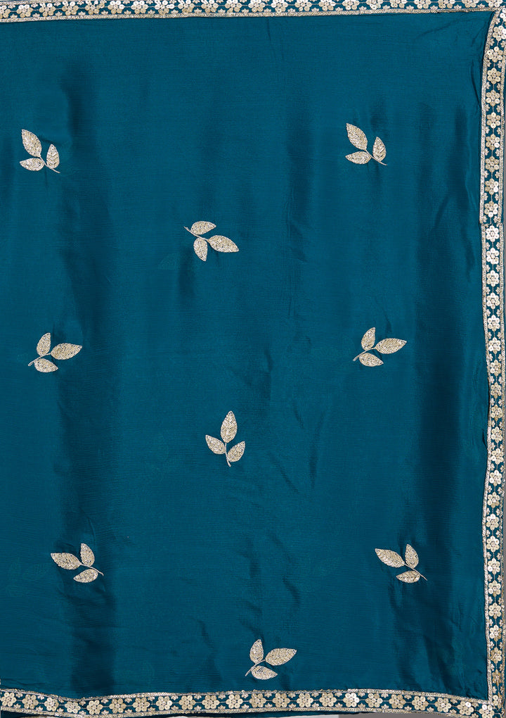 Navy Blue Cutdana Chinon Readymade Salwar Suit