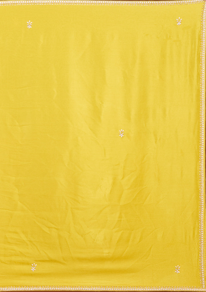 Mustard Sequins Soft Raw Silk Readymade Salwar Suit