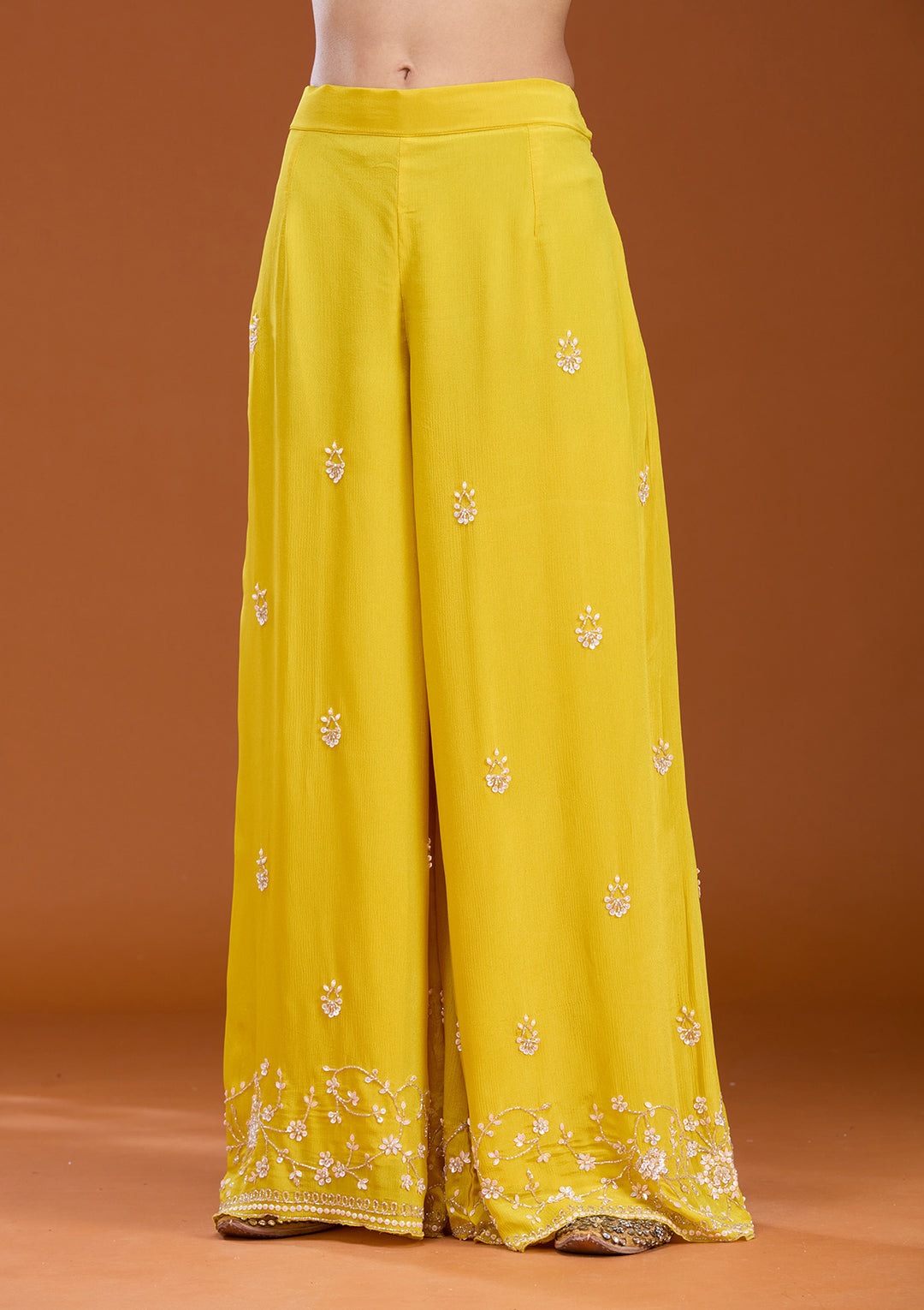 Mustard Sequins Soft Raw Silk Readymade Salwar Suit