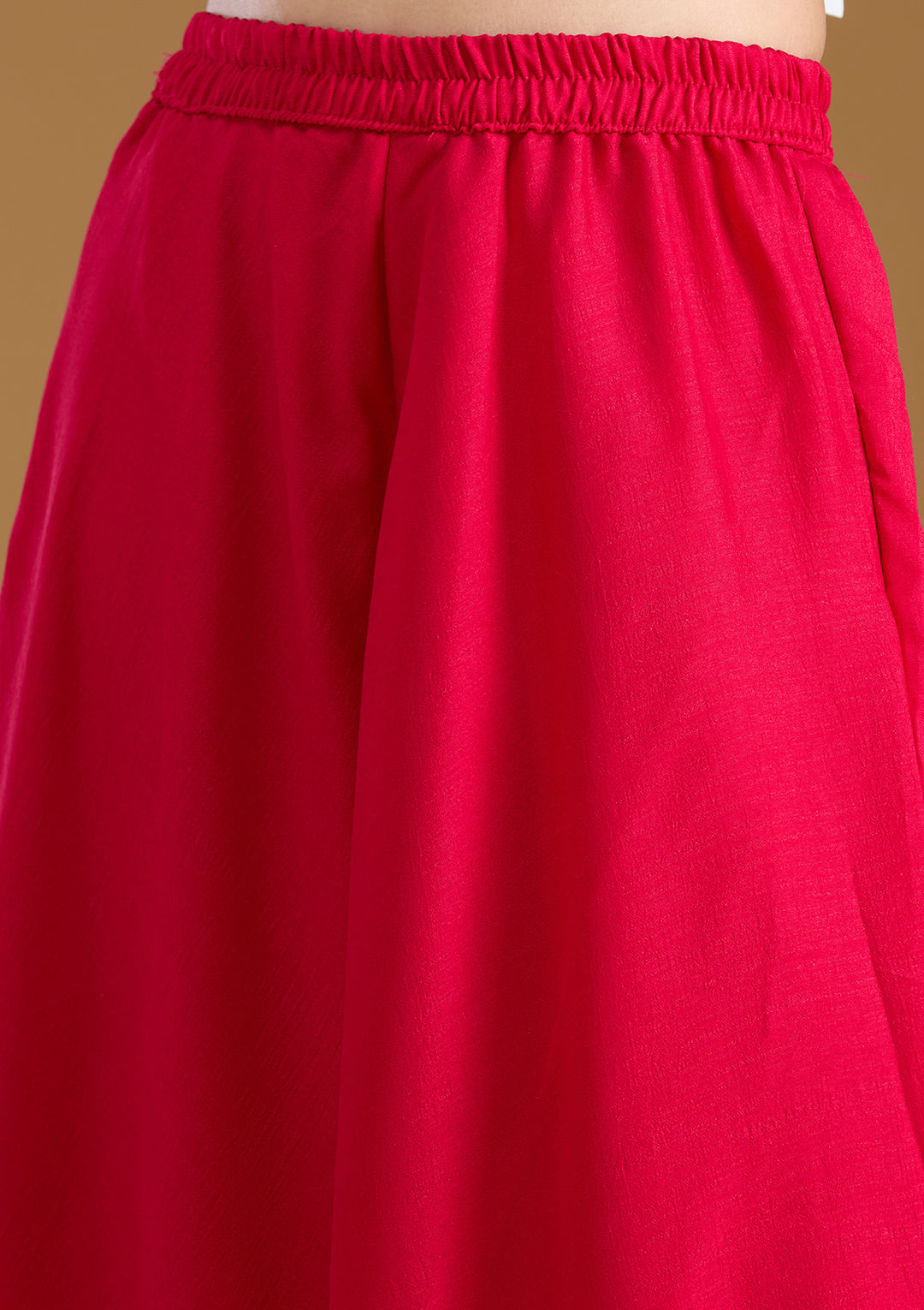 Rani Pink Stonework (Silver) Soft Raw Silk Readymade Salwar Suit