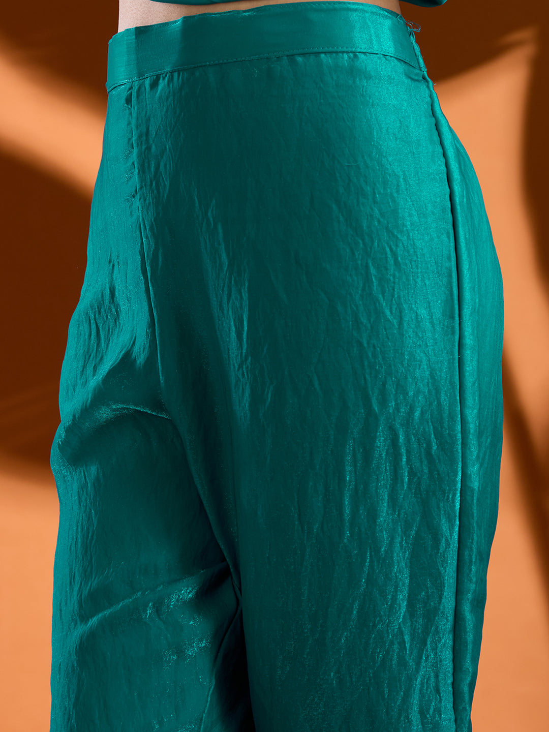 Blue Zariwork (Gold) Tissue Readymade Salwar Suit