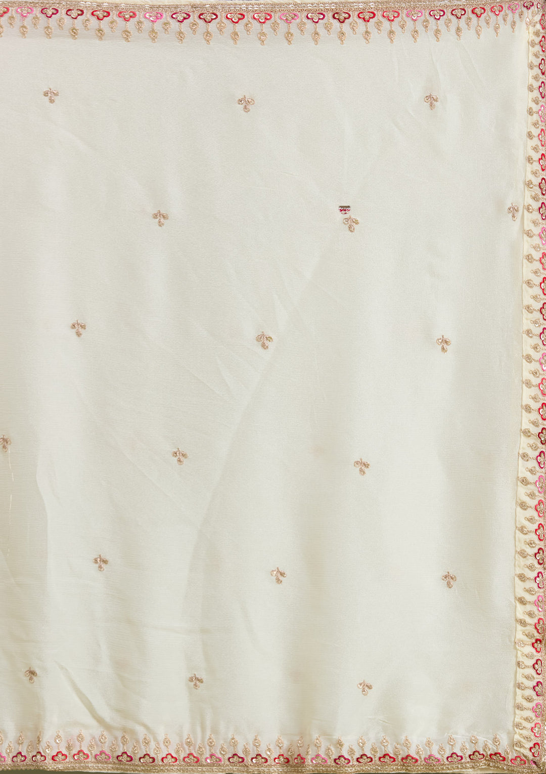 Off White Zariwork (Gold) Crepe Readymade Salwar Suit