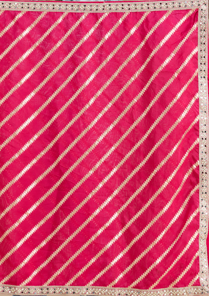 Rani Pink Zariwork Brocade Readymade Salwar Suit