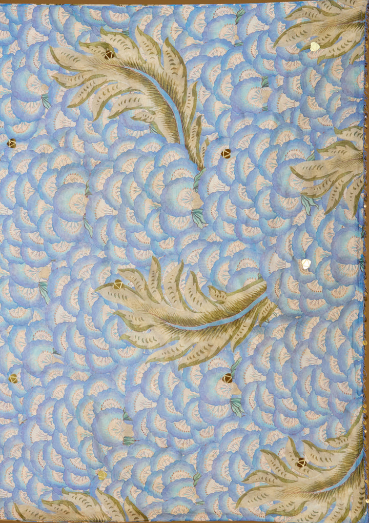 Blue Mirrorwork Crepe Readymade Salwar Suit