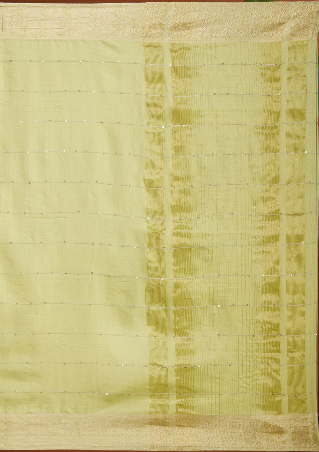 Pista Green Threadwork Soft Raw Silk Readymade Salwar Suit