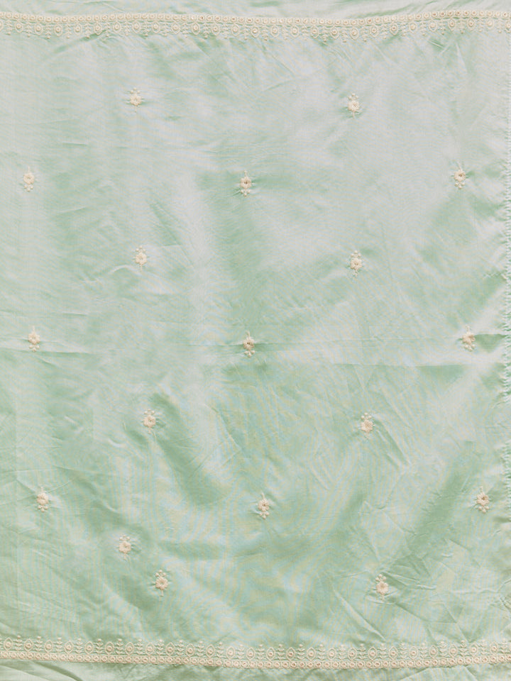 Blue Threadwork Chanderi Readymade Salwar Suit