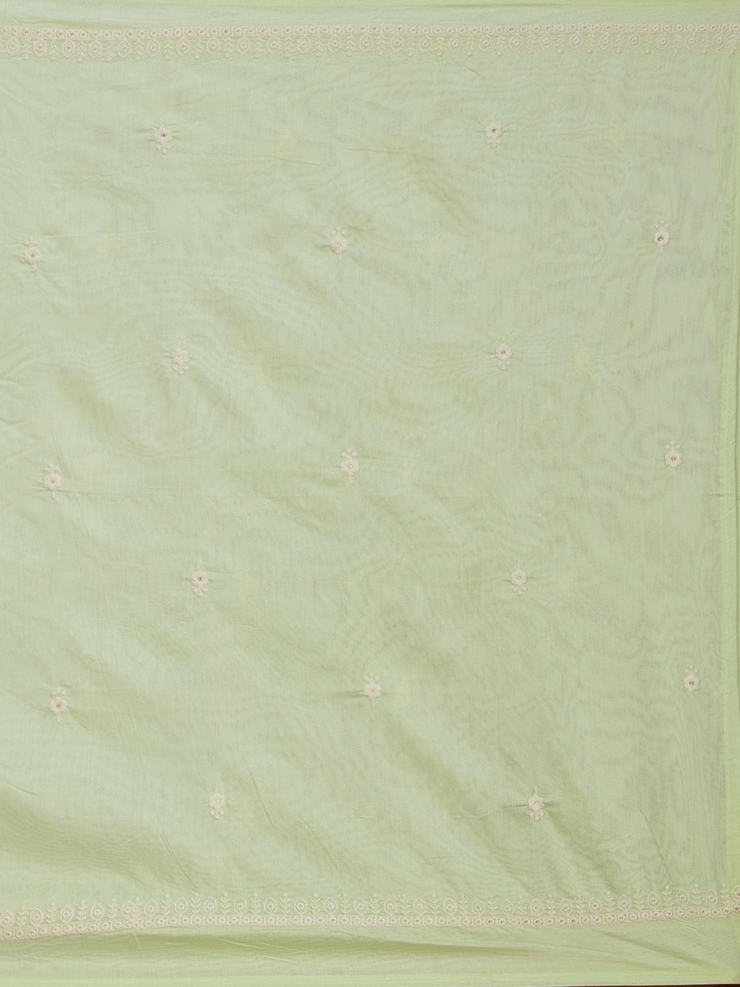 Pista Green Threadwork Chanderi Readymade Salwar Suit