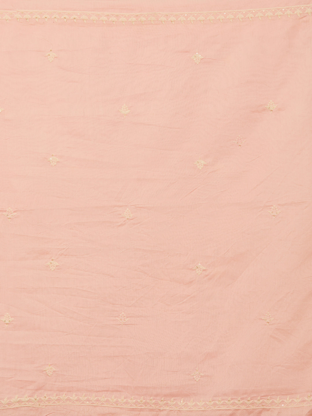 Peach Threadwork Chanderi Readymade Salwar Suit