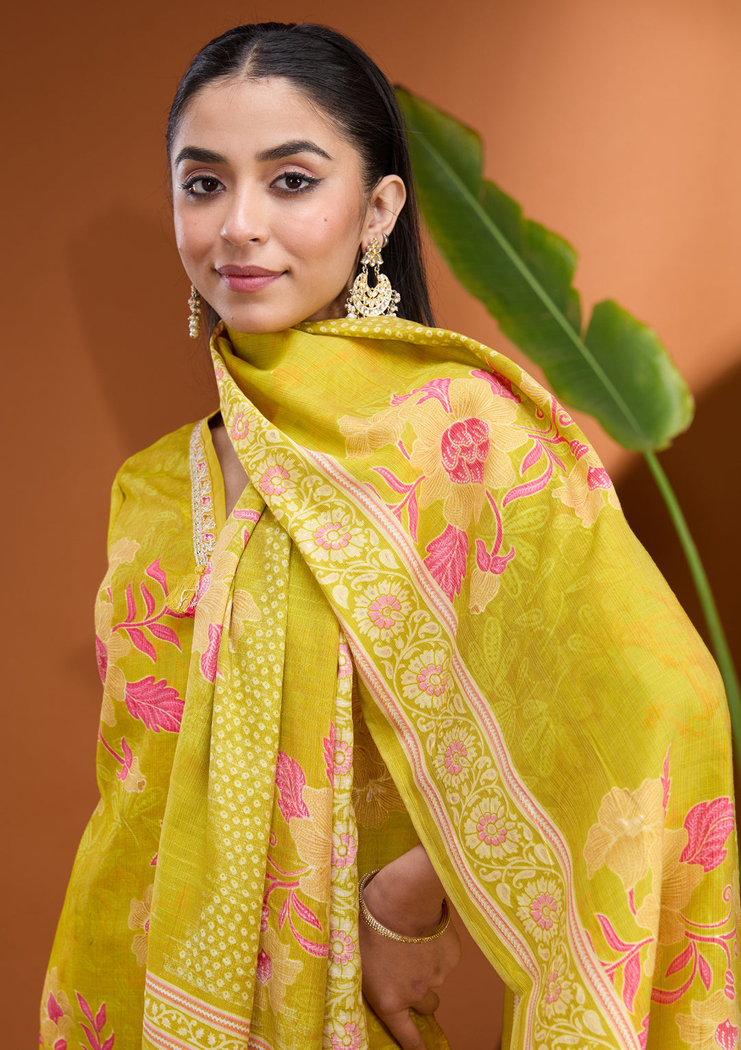 Mehandi Green Cording Soft Raw Silk Readymade Salwar Suit