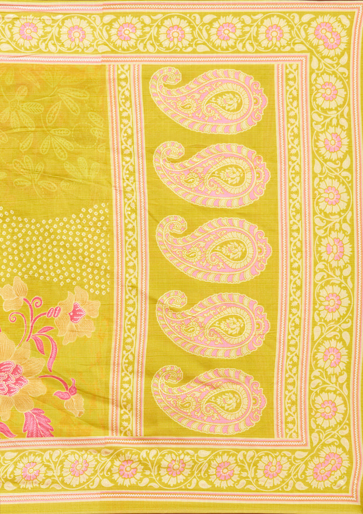 Mehandi Green Cording Soft Raw Silk Readymade Salwar Suit