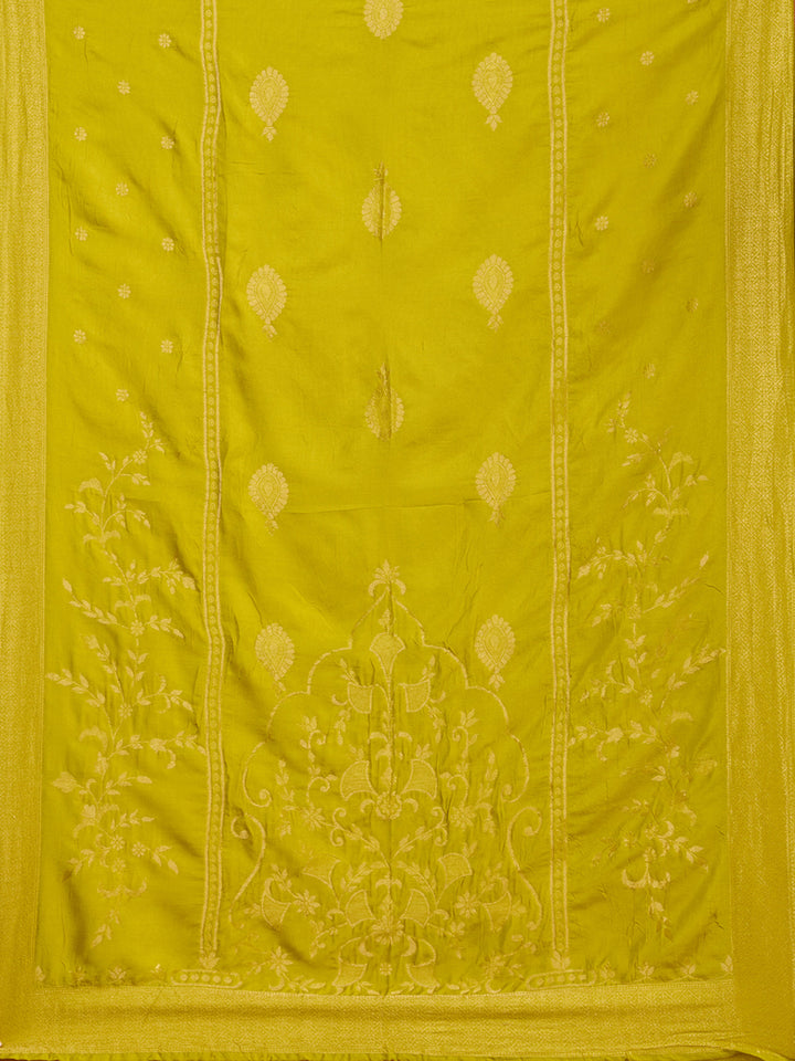 Mehandi Green Cording Chanderi Readymade Salwar Suit