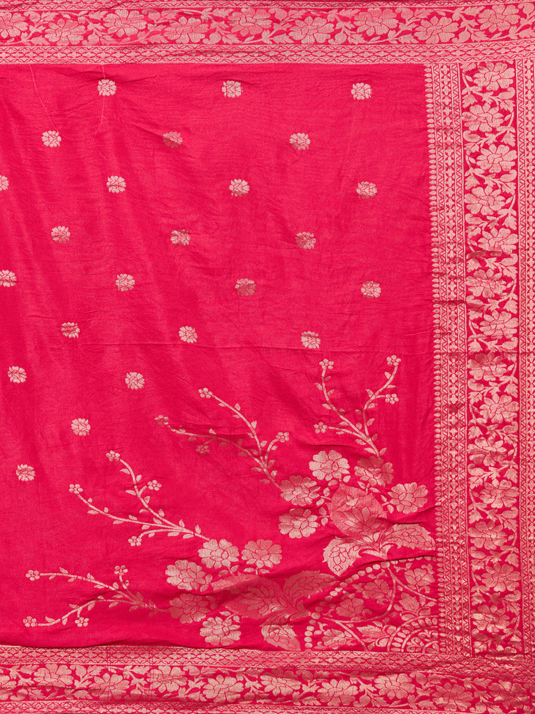 Rani Pink Sequins Chanderi Readymade Salwar Suit