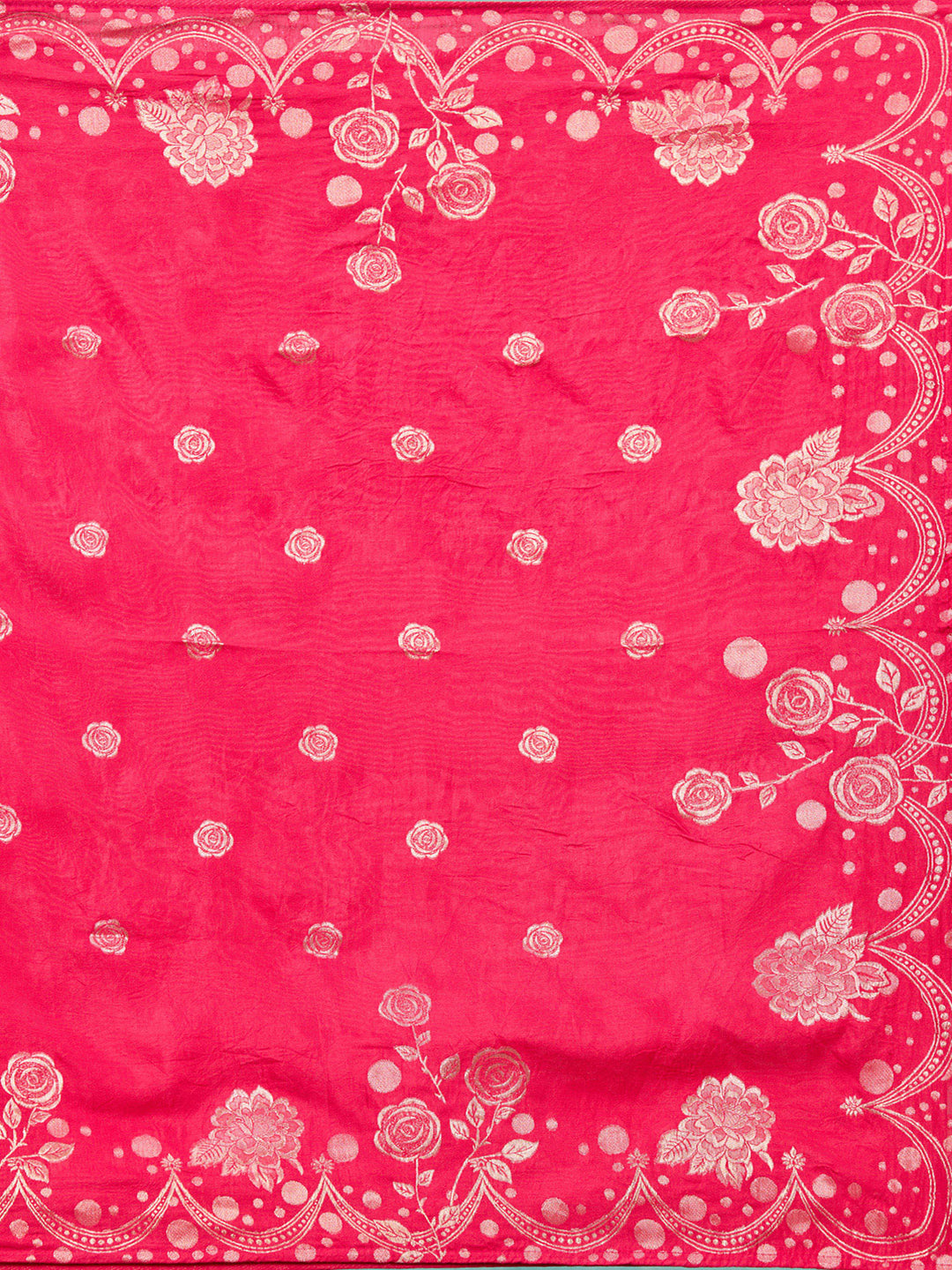 Rani Pink Cording Chanderi Readymade Salwar Suit