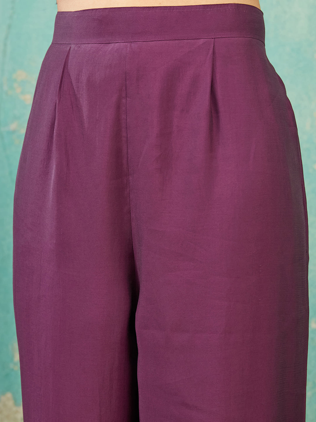 Purple Zariwork Soft Raw Silk Readymade Salwar Suit