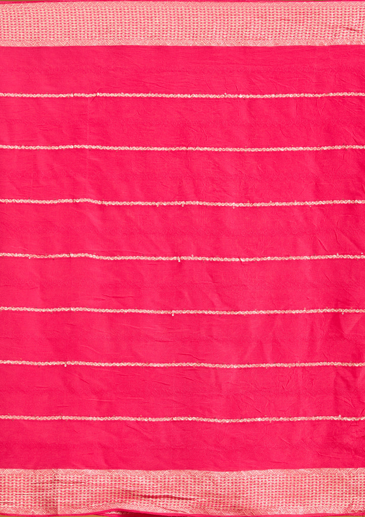 Pink Threadwork Chanderi Readymade Salwar Suit