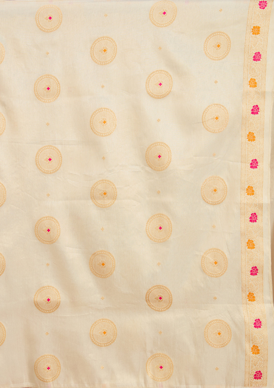 Beige No Work (Plain) Brocade Readymade Salwar Suit