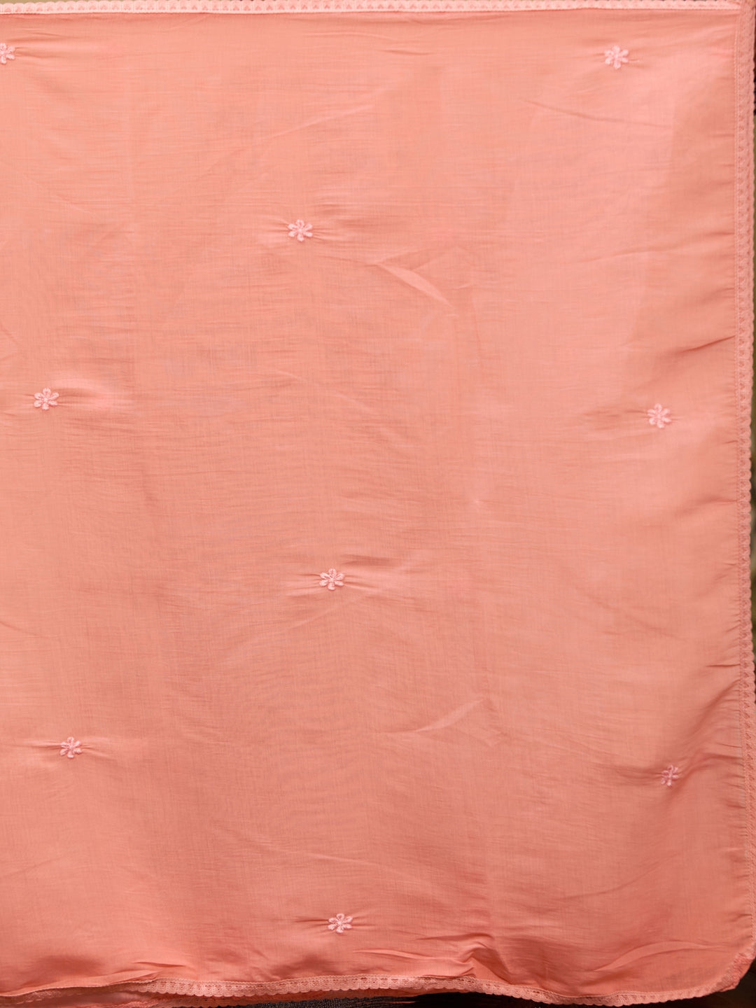 Peach Threadwork Chanderi Readymade Salwar Suit