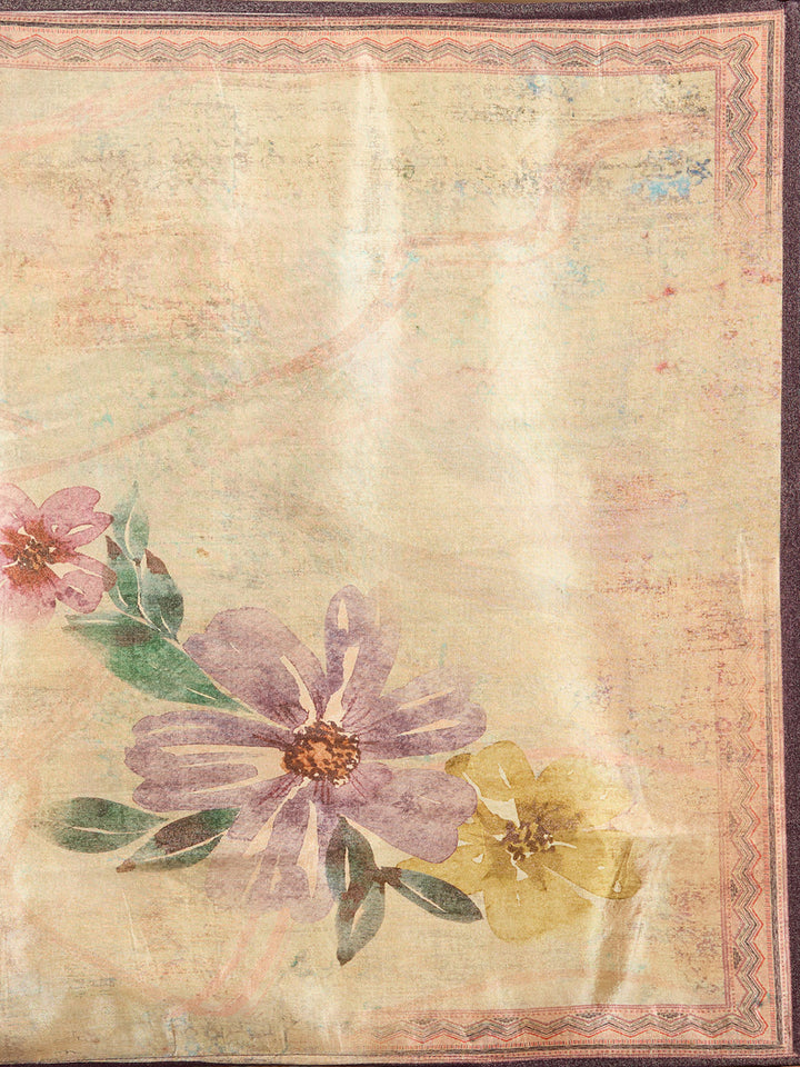 Beige Cutdana Tissue Readymade Salwar Suit