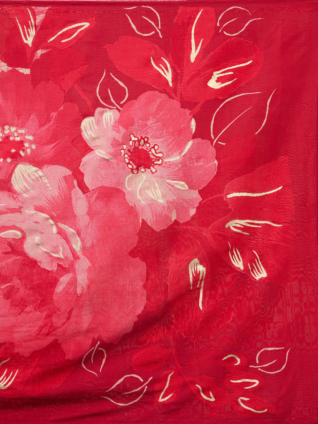 Red Threadwork Satin Readymade Salwar Suit