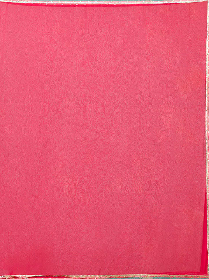 Red Threadwork Chanderi Readymade Salwar Suit