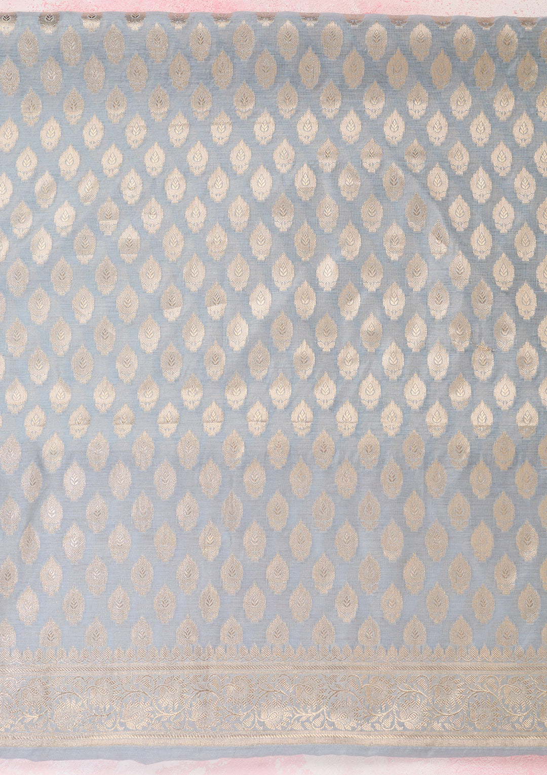Grey Zariwork Banarasi Unstitched Salwar Suit