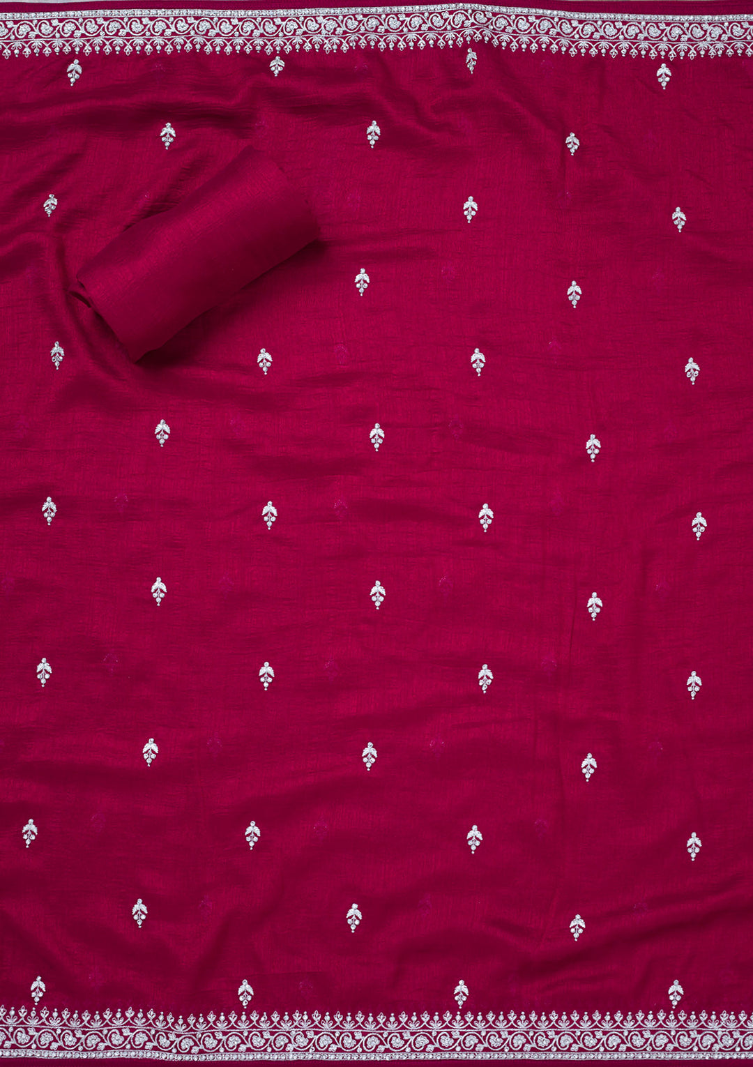 Maroon Zariwork Soft Raw Silk Unstitched Salwar Suit