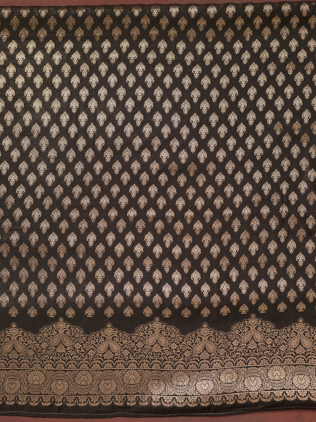 Black Zariwork (Gold) Banarasi Unstitched Salwar Suit