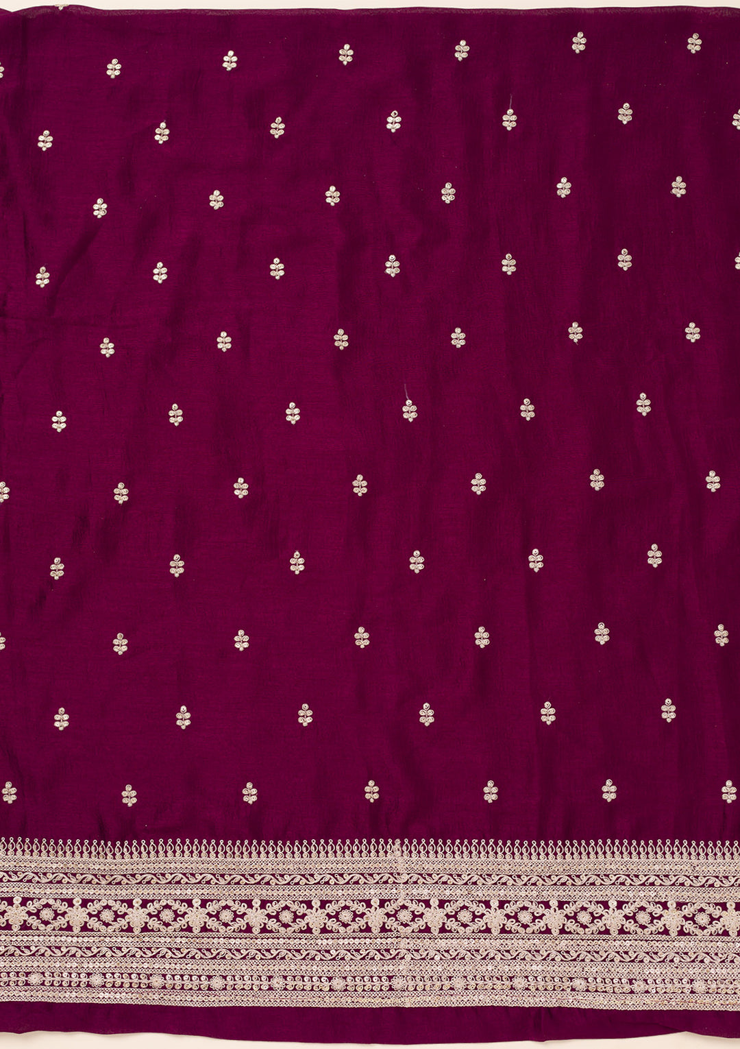 Wine Zariwork Art Silk Unstitched Salwar Suit