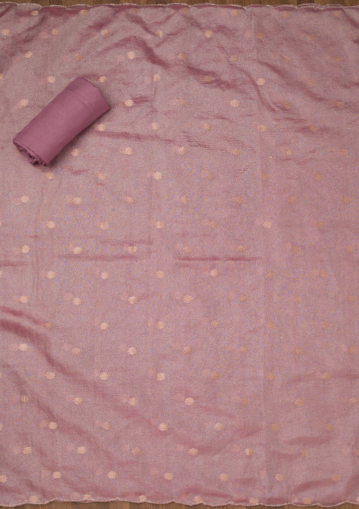 Pink Stonework Tissue Unstitched Salwar Suit