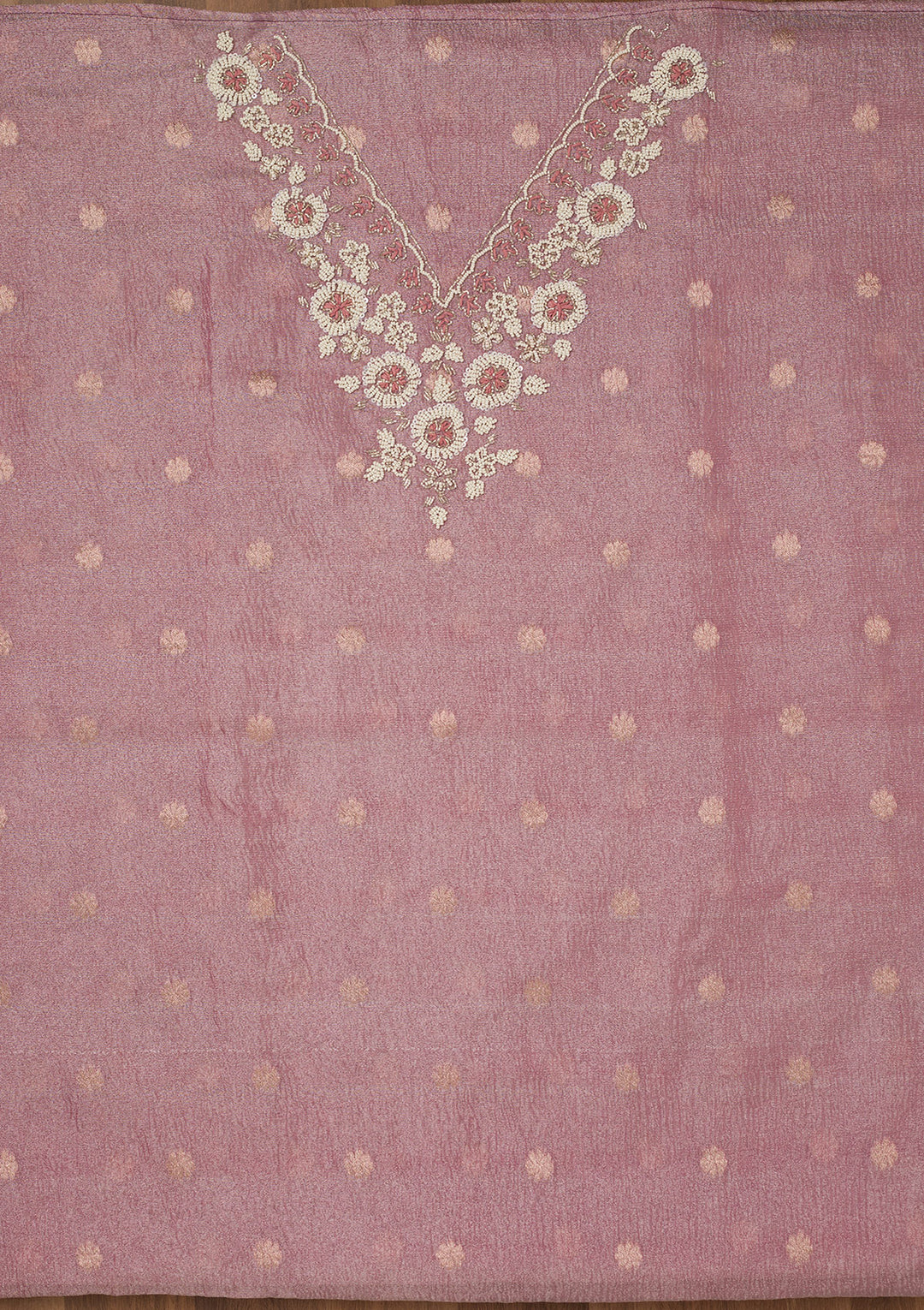 Pink Stonework Tissue Unstitched Salwar Suit
