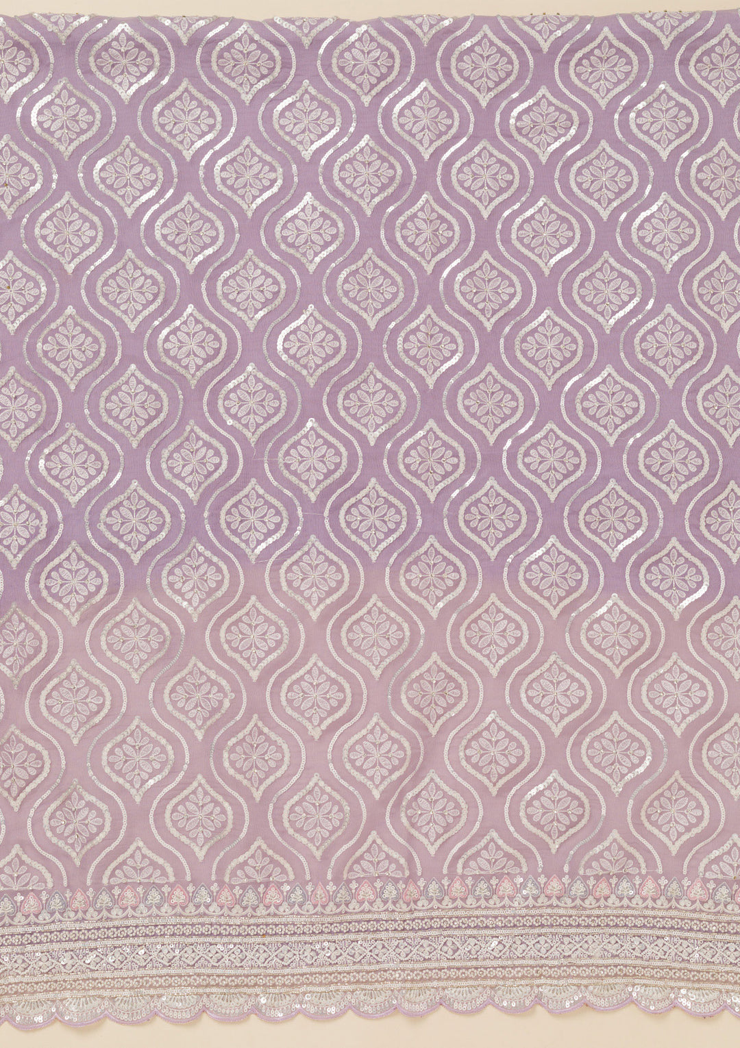 Lavender Sequins Tissue Unstitched Salwar Suit