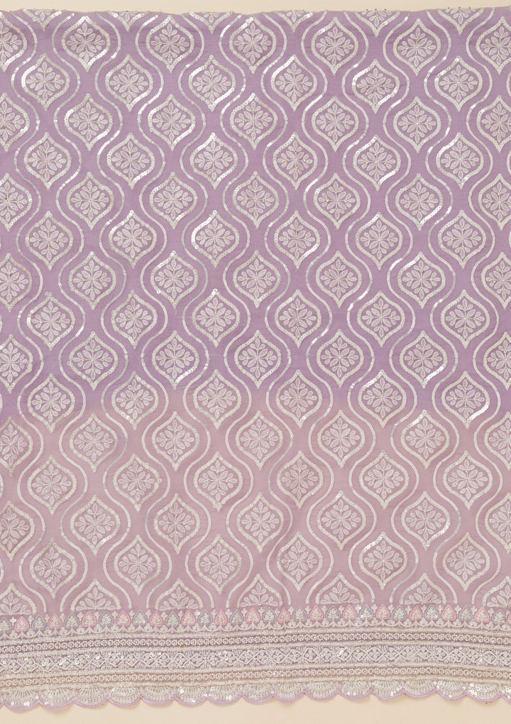 Lavender Sequins Tissue Unstitched Salwar Suit