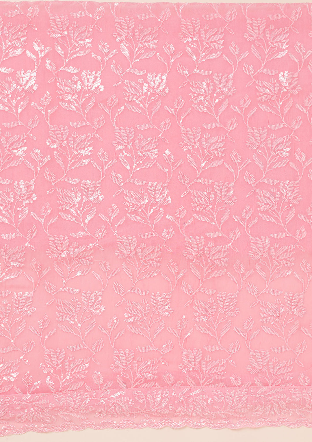 Pink Threadwork Georgette Unstitched Salwar Suit