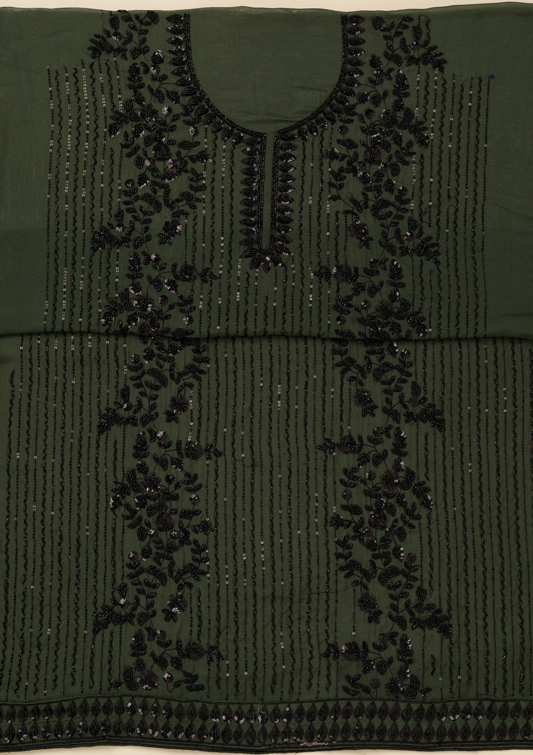 Leaf Green Stonework Tissue Unstitched Salwar Suit
