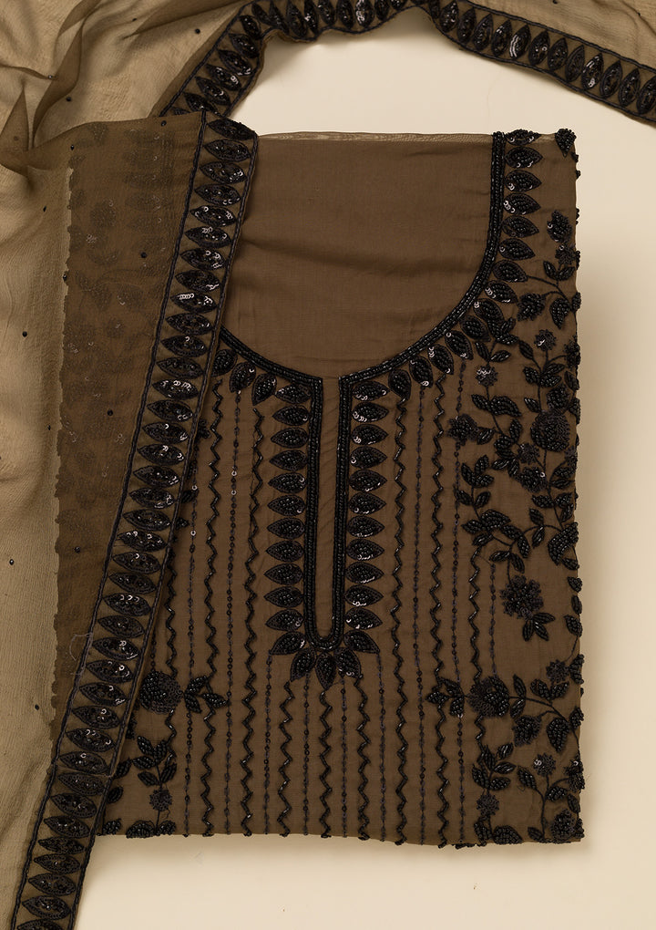 Mehendi Stonework Tissue Unstitched Salwar Suit