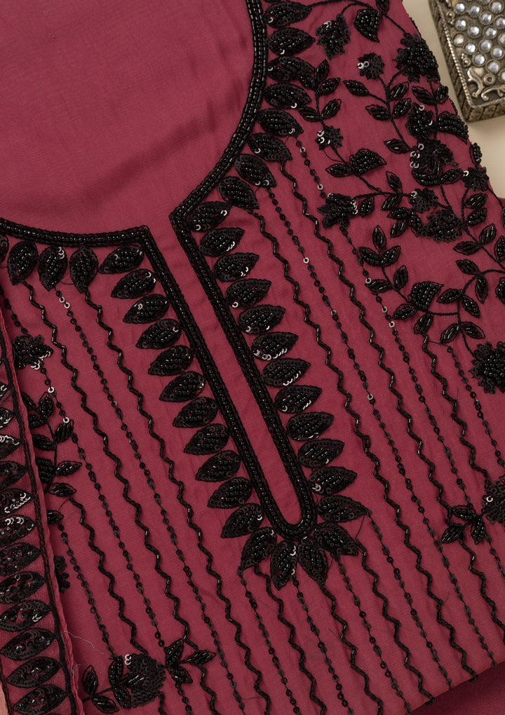Rust Stonework Tissue Unstitched Salwar Suit
