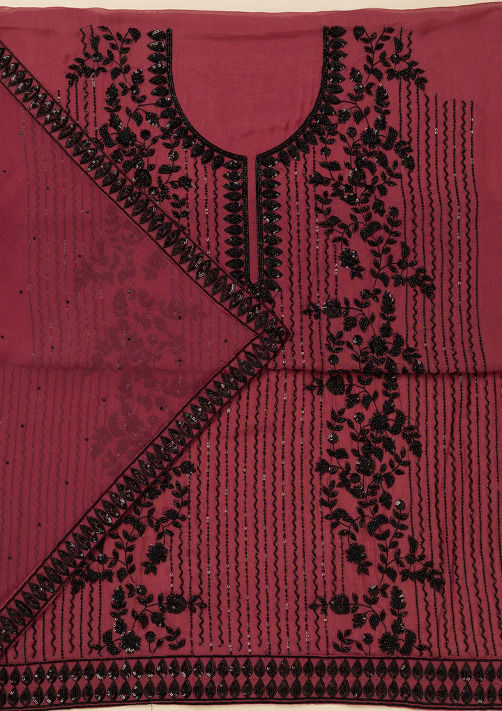 Rust Stonework Tissue Unstitched Salwar Suit