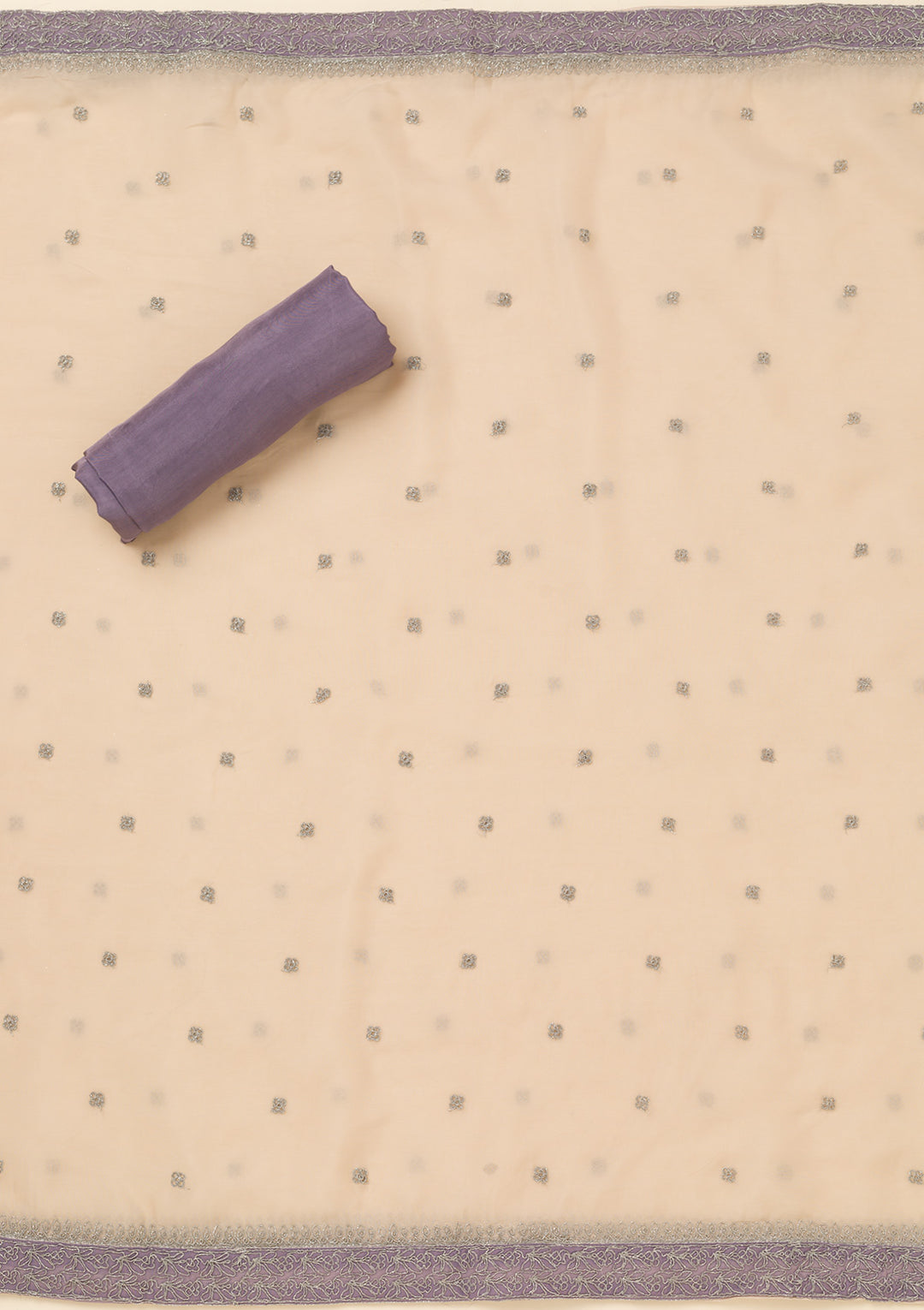 Lavender Zariwork Semi Crepe Unstitched Salwar Suit
