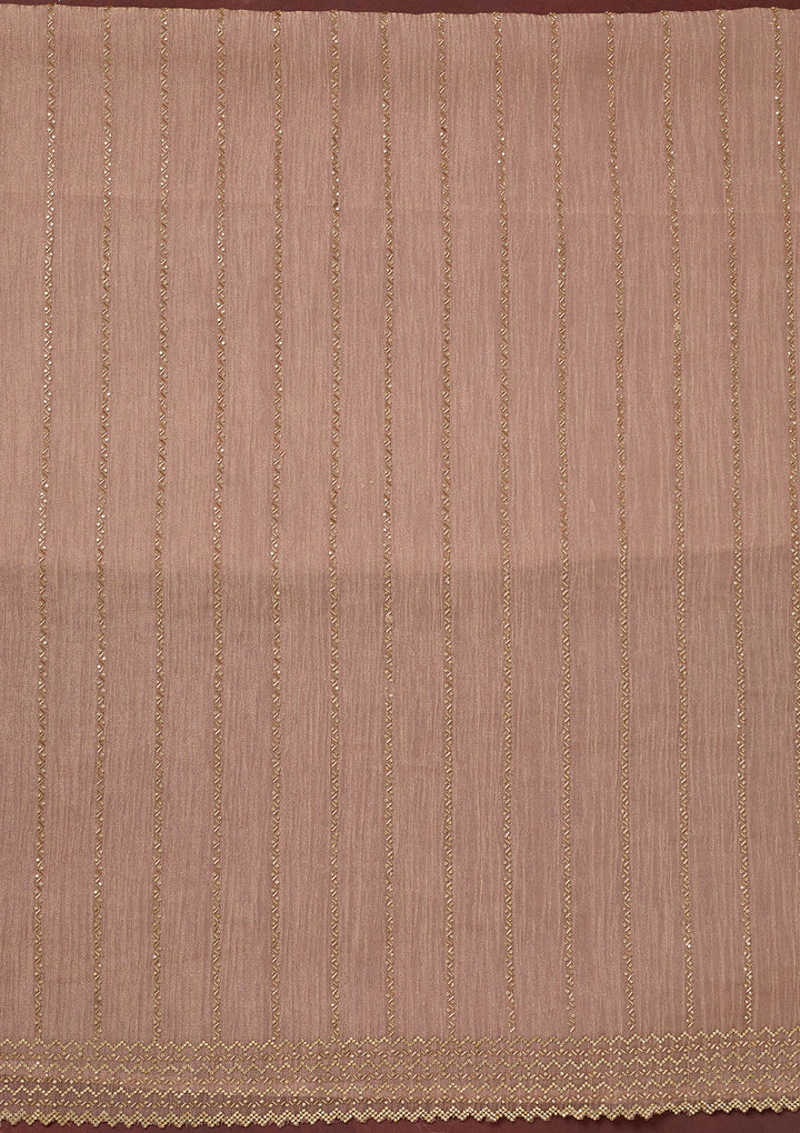 Peach Stonework Tissue Unstitched Salwar Suit
