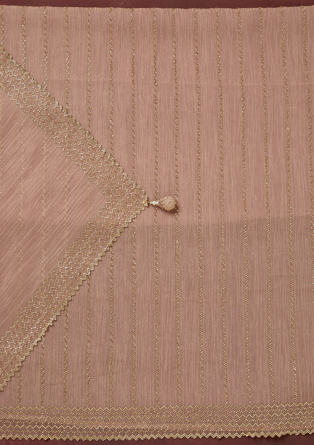 Peach Stonework Tissue Unstitched Salwar Suit