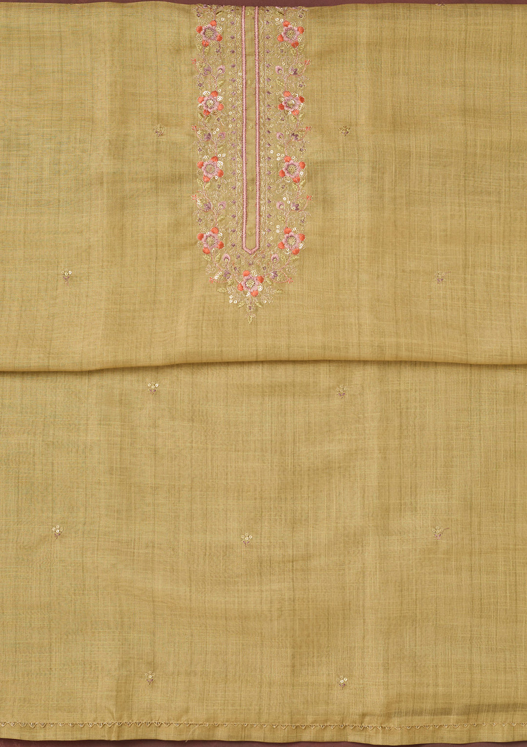 Gold Zariwork (Gold) Linen Unstitched Salwar Suit